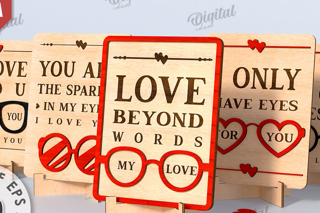 Intra απο ξύλο plywood 3mm-4mm πάχος – Δέσμη κοπής Laser Stand για την Ημέρα του Αγίου Βαλεντίνου Δίασταση  20x20 cm INTRAFABR-114873134