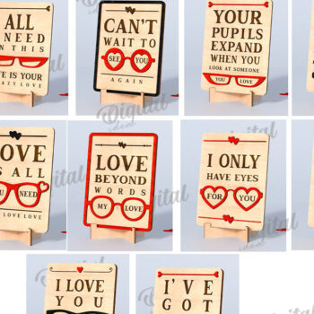 Intra απο ξύλο plywood 3mm-4mm πάχος – Δέσμη κοπής Laser Stand για την Ημέρα του Αγίου Βαλεντίνου Δίασταση  20x20 cm INTRAFABR-114873134 - Image 2