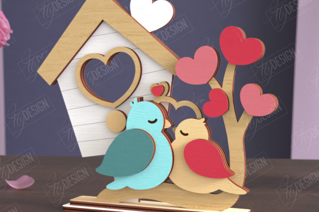 Intra απο ξύλο plywood 3mm-4mm πάχος – Σπίτι για την Ημέρα του Αγίου Βαλεντίνου | Αργία Δίασταση  20x20 cm INTRAFABR-111362513