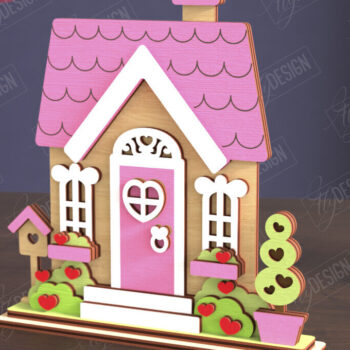 Intra απο ξύλο plywood 3mm-4mm πάχος – Πακέτο Standing Houses για την Ημέρα του Αγίου Βαλεντίνου Δίασταση  20x20 cm INTRAFABR-111362532 - Image 6