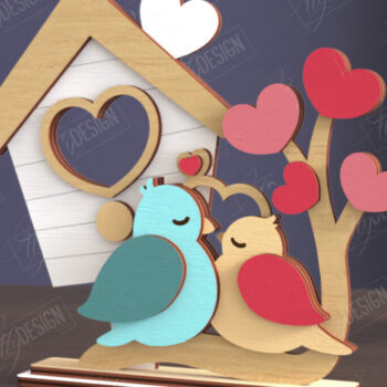 Intra απο ξύλο plywood 3mm-4mm πάχος – Πακέτο Standing Houses για την Ημέρα του Αγίου Βαλεντίνου Δίασταση  20x20 cm INTRAFABR-111362532 - Image 7