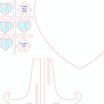 Intra απο ξύλο plywood 3mm-4mm πάχος – Μόνιμα αρχεία κοπής με λέιζερ για την ημέρα του Αγίου Βαλεντίνου Δίασταση  20x20 cm INTRAFABR-114050598 - Image 3