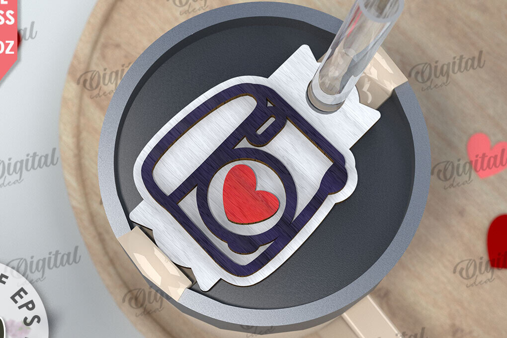 Intra απο ξύλο plywood 3mm-4mm πάχος – Ημέρα του Αγίου Βαλεντίνου Stanley Topper LaserCut Δίασταση  20x20 cm INTRAFABR-109868167