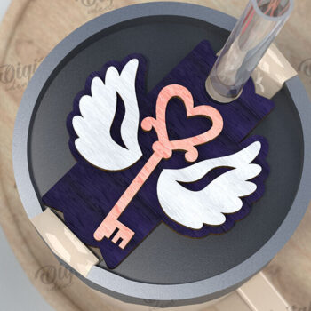 Intra απο ξύλο plywood 3mm-4mm πάχος – Ημέρα του Αγίου Βαλεντίνου Stanley Topper LaserCut Δίασταση 20x20 cm INTRAFABR-109868321 - Image 1