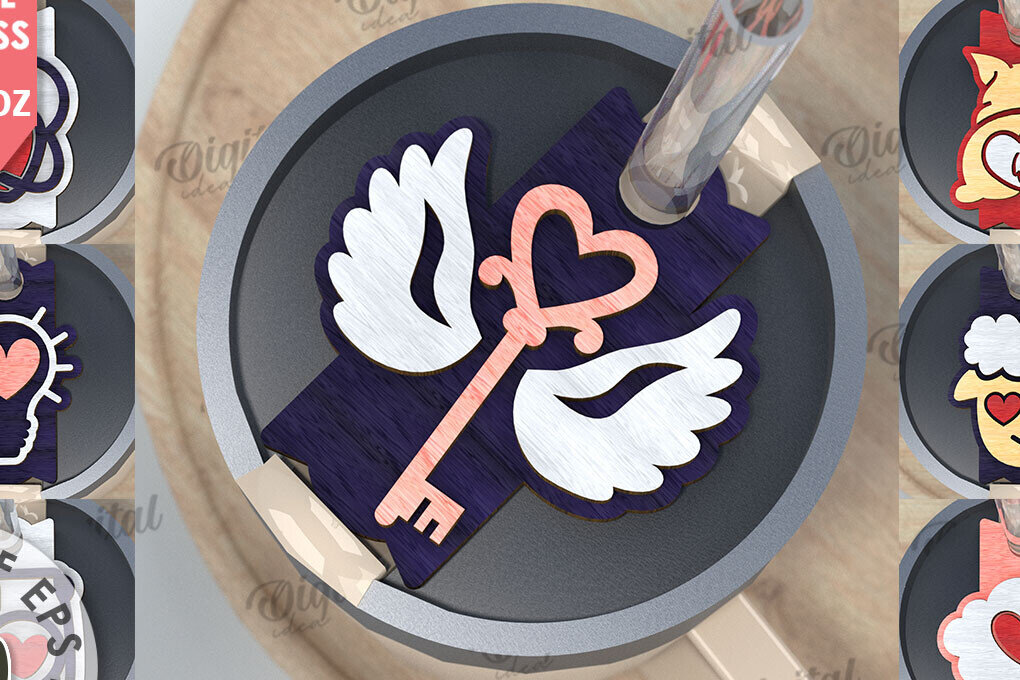 Intra απο ξύλο plywood 3mm-4mm πάχος – Πακέτο Stanley Toppers για την Ημέρα του Αγίου Βαλεντίνου Δίασταση  20x20 cm INTRAFABR-109880404