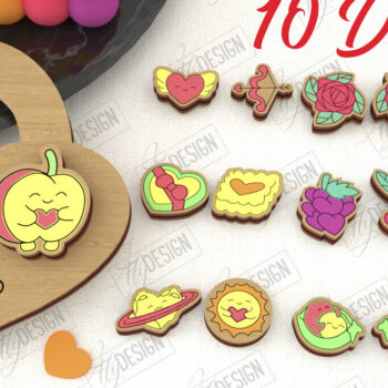 Intra απο ξύλο plywood 3mm-4mm πάχος – Πακέτο με καρφωτά σκουλαρίκια για την ημέρα του Αγίου Βαλεντίνου Δίασταση  5x5 cm INTRAFABR-109033078 - Image 1