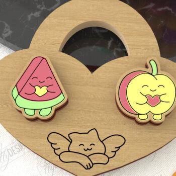 Intra απο ξύλο plywood 3mm-4mm πάχος – Πακέτο με καρφωτά σκουλαρίκια για την ημέρα του Αγίου Βαλεντίνου Δίασταση  5x5 cm INTRAFABR-109033078 - Image 5