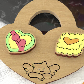 Intra απο ξύλο plywood 3mm-4mm πάχος – Πακέτο με καρφωτά σκουλαρίκια για την ημέρα του Αγίου Βαλεντίνου Δίασταση  5x5 cm INTRAFABR-109033078 - Image 9