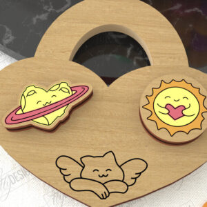 Intra απο ξύλο plywood 3mm-4mm πάχος – Σκουλαρίκια για την Ημέρα του Αγίου Βαλεντίνου |Ιδέα δώρου Δίασταση  5x5 cm INTRAFABR-109032832