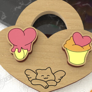 Intra απο ξύλο plywood 3mm-4mm πάχος – Σκουλαρίκια για την Ημέρα του Αγίου Βαλεντίνου |Ιδέα δώρου Δίασταση  5x5 cm INTRAFABR-109032842