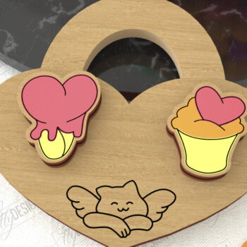 Intra απο ξύλο plywood 3mm-4mm πάχος – Σκουλαρίκια για την Ημέρα του Αγίου Βαλεντίνου |Ιδέα δώρου Δίασταση  5x5 cm INTRAFABR-109032842 - Image 1