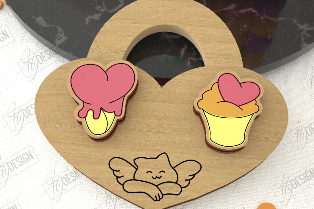 Intra απο ξύλο plywood 3mm-4mm πάχος – Σκουλαρίκια για την Ημέρα του Αγίου Βαλεντίνου |Ιδέα δώρου Δίασταση  5x5 cm INTRAFABR-109032842