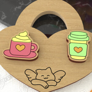 Intra απο ξύλο plywood 3mm-4mm πάχος – Σκουλαρίκια για την Ημέρα του Αγίου Βαλεντίνου |Ιδέα δώρου Δίασταση  5x5 cm INTRAFABR-109032858