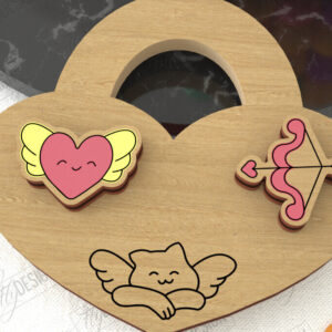 Intra απο ξύλο plywood 3mm-4mm πάχος – Σκουλαρίκια για την Ημέρα του Αγίου Βαλεντίνου |Ιδέα δώρου Δίασταση  5x5 cm INTRAFABR-109032863