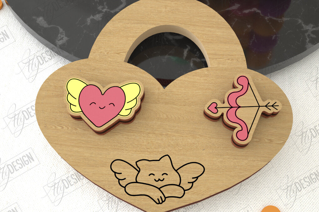 Intra απο ξύλο plywood 3mm-4mm πάχος – Σκουλαρίκια για την Ημέρα του Αγίου Βαλεντίνου |Ιδέα δώρου Δίασταση  5x5 cm INTRAFABR-109032863