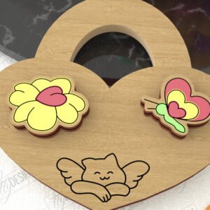 Intra απο ξύλο plywood 3mm-4mm πάχος – Σκουλαρίκια για την Ημέρα του Αγίου Βαλεντίνου |Ιδέα δώρου Δίασταση  5x5 cm INTRAFABR-109032869