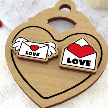 Intra απο ξύλο plywood 3mm-4mm πάχος – Σκουλαρίκια για την Ημέρα του Αγίου Βαλεντίνου |Ιδέα δώρου Δίασταση  5x5 cm INTRAFABR-108901443 - Image 1
