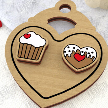 Intra απο ξύλο plywood 3mm-4mm πάχος – Σκουλαρίκια για την Ημέρα του Αγίου Βαλεντίνου |Ιδέα δώρου Δίασταση  5x5 cm INTRAFABR-108901453 - Image 1