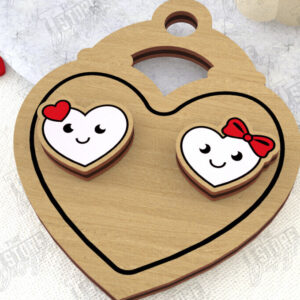 Intra απο ξύλο plywood 3mm-4mm πάχος – Σκουλαρίκια για την Ημέρα του Αγίου Βαλεντίνου |Ιδέα δώρου Δίασταση  5x5 cm INTRAFABR-108901479
