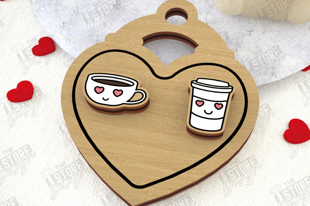 Intra απο ξύλο plywood 3mm-4mm πάχος – Σκουλαρίκια για την Ημέρα του Αγίου Βαλεντίνου |Ιδέα δώρου Δίασταση  5x5 cm INTRAFABR-108901436