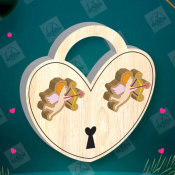 Intra απο ξύλο plywood 3mm-4mm πάχος – Σκουλαρίκια για την Ημέρα του Αγίου Βαλεντίνου Δίασταση  5x5 cm INTRAFABR-112932655 - Image 2