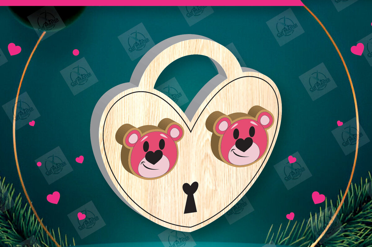 Intra απο ξύλο plywood 3mm-4mm πάχος – Σκουλαρίκια για την Ημέρα του Αγίου Βαλεντίνου Δίασταση  5x5 cm INTRAFABR-112932600