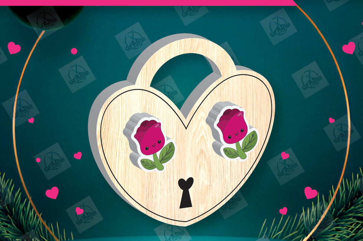 Intra απο ξύλο plywood 3mm-4mm πάχος – Σκουλαρίκια για την Ημέρα του Αγίου Βαλεντίνου Δίασταση  5x5 cm INTRAFABR-112932638