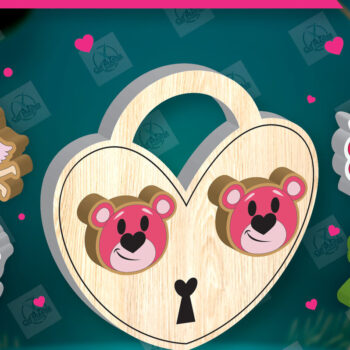 Intra απο ξύλο plywood 3mm-4mm πάχος – Πακέτο με καρφιά σκουλαρίκια για την ημέρα του Αγίου Βαλεντίνου Δίασταση  5x5 cm INTRAFABR-112932697 - Image 1