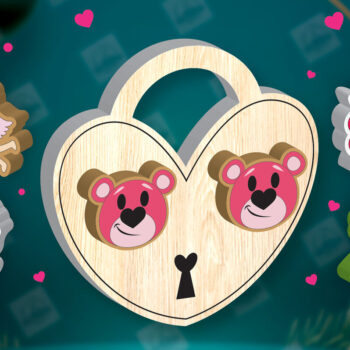 Intra απο ξύλο plywood 3mm-4mm πάχος – Πακέτο με καρφιά σκουλαρίκια για την ημέρα του Αγίου Βαλεντίνου Δίασταση  5x5 cm INTRAFABR-112932697 - Image 2