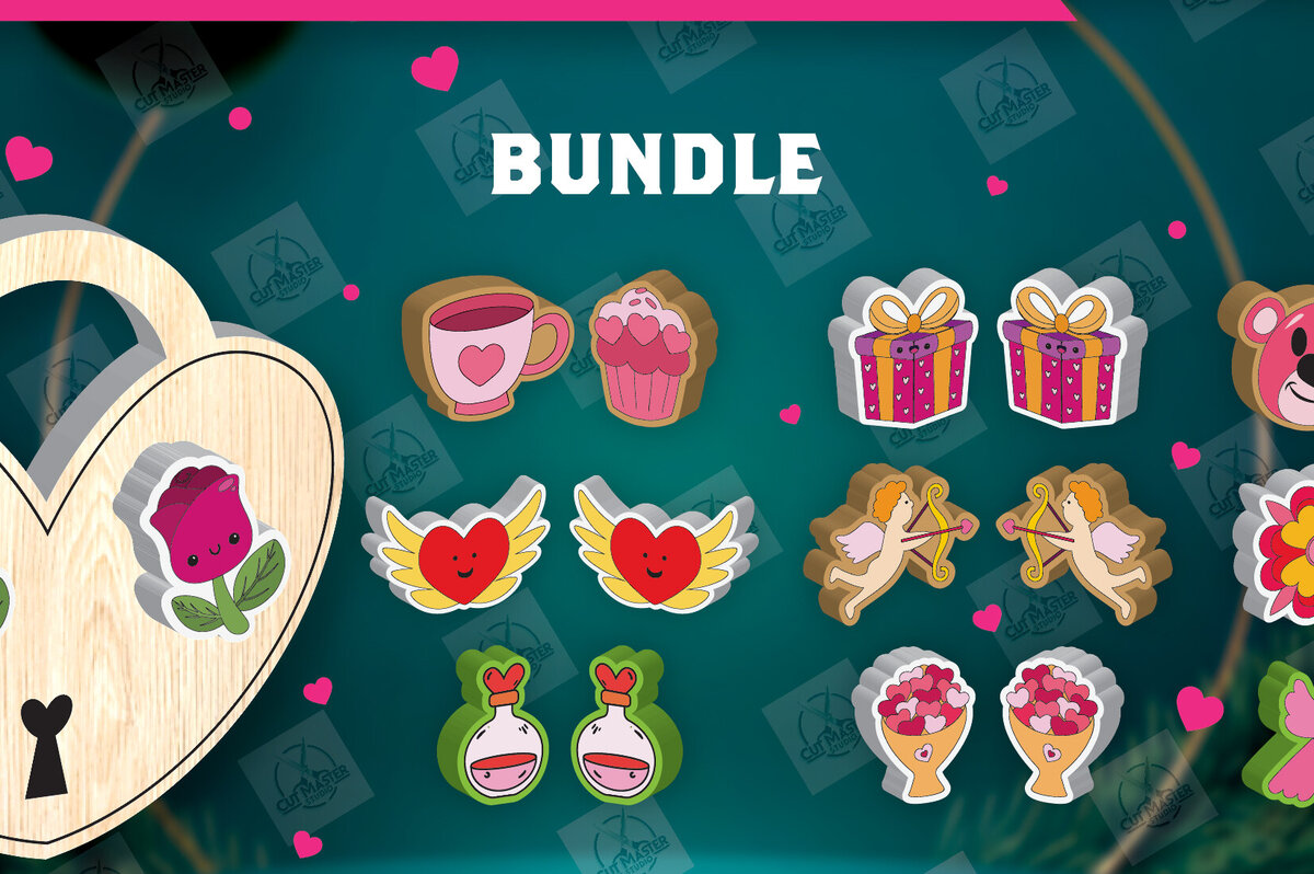 Intra απο ξύλο plywood 3mm-4mm πάχος – Πακέτο με καρφιά σκουλαρίκια για την ημέρα του Αγίου Βαλεντίνου Δίασταση  5x5 cm INTRAFABR-112932778