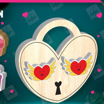 Intra απο ξύλο plywood 3mm-4mm πάχος – Πακέτο με καρφιά σκουλαρίκια για την ημέρα του Αγίου Βαλεντίνου Δίασταση  5x5 cm INTRAFABR-112932566 - Image 1