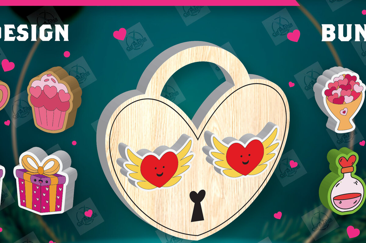 Intra απο ξύλο plywood 3mm-4mm πάχος – Πακέτο με καρφιά σκουλαρίκια για την ημέρα του Αγίου Βαλεντίνου Δίασταση  5x5 cm INTRAFABR-112932566