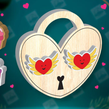 Intra απο ξύλο plywood 3mm-4mm πάχος – Πακέτο με καρφιά σκουλαρίκια για την ημέρα του Αγίου Βαλεντίνου Δίασταση  5x5 cm INTRAFABR-112932566 - Image 2