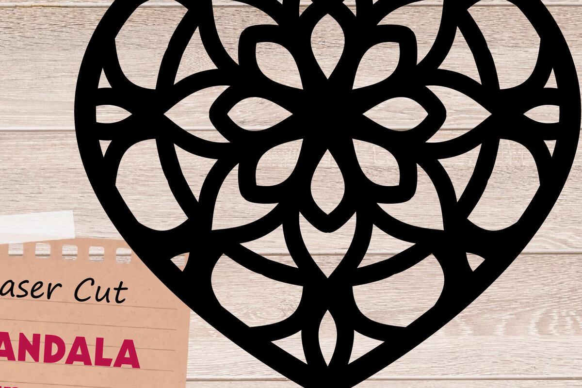 Intra απο ξύλο plywood 3mm-4mm πάχος – Ημέρα του Αγίου Βαλεντίνου, Σημάδι Love Mandala Δίασταση  20x20 cm INTRAFABR-114439130