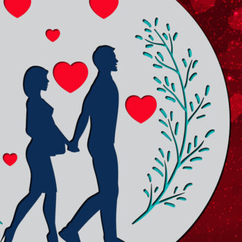 Intra απο ξύλο plywood 3mm-4mm πάχος – Σημάδι για την Ημέρα του Αγίου Βαλεντίνου, Αρχείο κοπής με λέιζερ Δίασταση  20x20 cm INTRAFABR-23415428 - Image 1