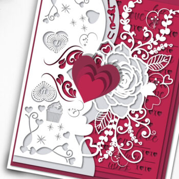 Intra απο ξύλο plywood 3mm-4mm πάχος – Γλυκιά δωροκάρτα για την ημέρα του Αγίου Βαλεντίνου 1016 Δίασταση  20x20 cm INTRAFABR-89870282 - Image 1