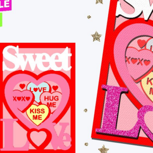 Intra απο ξύλο plywood 3mm-4mm πάχος – Κάρτα γλυκών καρδιών για την ημέρα του Αγίου Βαλεντίνου Δίασταση  20x20 cm INTRAFABR-88610396