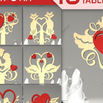 Intra απο ξύλο plywood 3mm-4mm πάχος – Πακέτο επιτραπέζιας βάσης για την ημέρα του Αγίου Βαλεντίνου Δίασταση  20x20 cm INTRAFABR-85984081 - Image 1