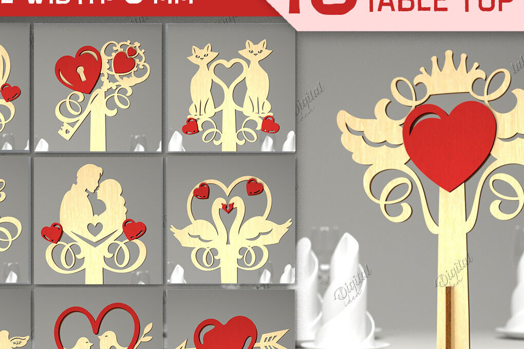 Intra απο ξύλο plywood 3mm-4mm πάχος – Πακέτο επιτραπέζιας βάσης για την ημέρα του Αγίου Βαλεντίνου Δίασταση  20x20 cm INTRAFABR-85984081