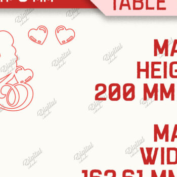 Intra απο ξύλο plywood 3mm-4mm πάχος – Πακέτο επιτραπέζιας βάσης για την ημέρα του Αγίου Βαλεντίνου Δίασταση  20x20 cm INTRAFABR-85984081 - Image 2