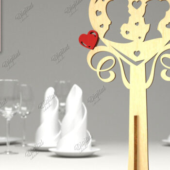 Intra απο ξύλο plywood 3mm-4mm πάχος – Επιτραπέζια βάση για την ημέρα του Αγίου Βαλεντίνου LaserCut Δίασταση  20x20 cm INTRAFABR-85915376 - Image 1