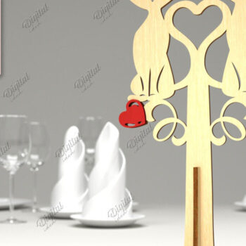 Intra απο ξύλο plywood 3mm-4mm πάχος – Επιτραπέζια βάση για την ημέρα του Αγίου Βαλεντίνου LaserCut Δίασταση  20x20 cm INTRAFABR-85915499 - Image 1