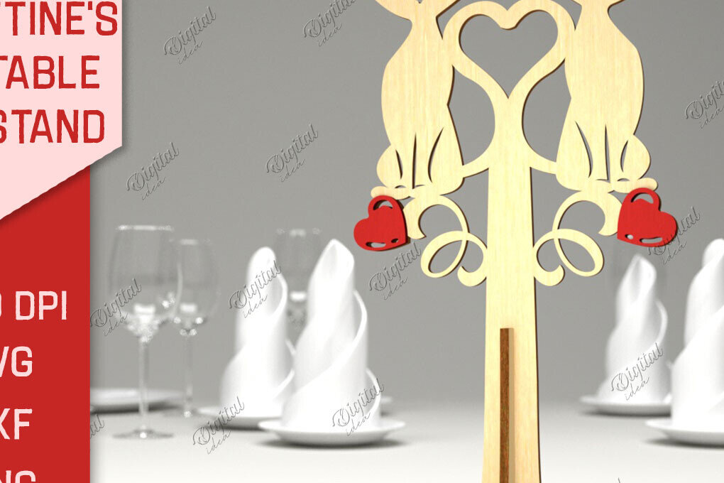 Intra απο ξύλο plywood 3mm-4mm πάχος – Επιτραπέζια βάση για την ημέρα του Αγίου Βαλεντίνου LaserCut Δίασταση  20x20 cm INTRAFABR-85915499