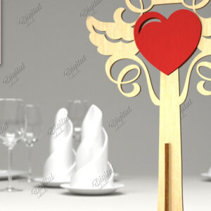 Intra απο ξύλο plywood 3mm-4mm πάχος – Επιτραπέζια βάση για την ημέρα του Αγίου Βαλεντίνου LaserCut Δίασταση  20x20 cm INTRAFABR-85915664