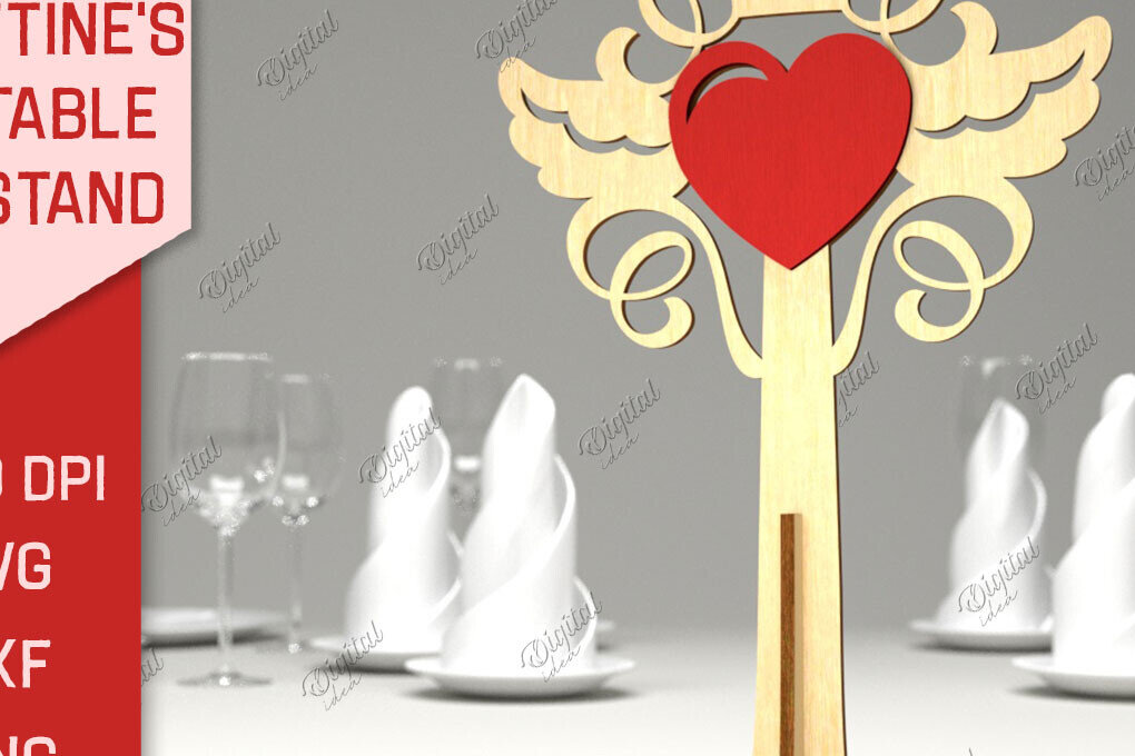 Intra απο ξύλο plywood 3mm-4mm πάχος – Επιτραπέζια βάση για την ημέρα του Αγίου Βαλεντίνου LaserCut Δίασταση  20x20 cm INTRAFABR-85915664