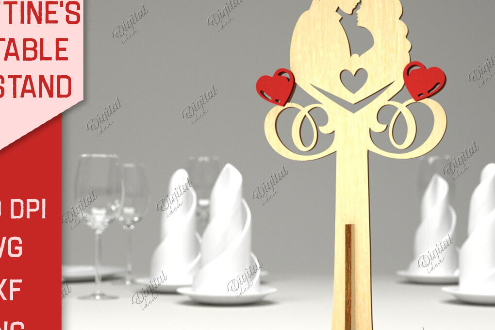 Intra απο ξύλο plywood 3mm-4mm πάχος – Επιτραπέζια βάση για την ημέρα του Αγίου Βαλεντίνου LaserCut Δίασταση  20x20 cm INTRAFABR-85915285