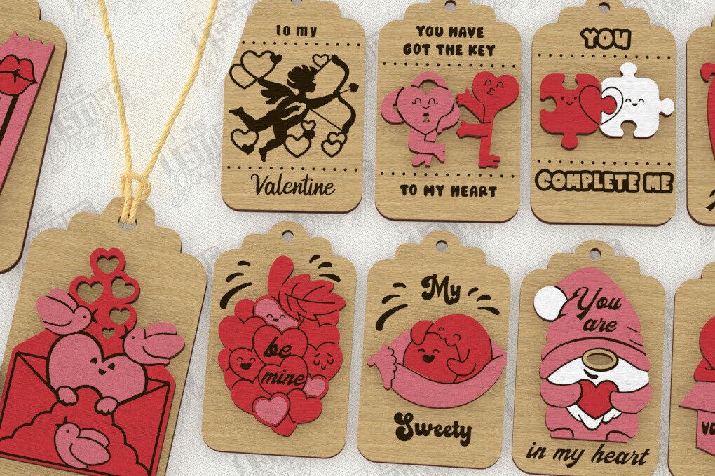 Intra απο ξύλο plywood 3mm-4mm πάχος – Πακέτο ετικετών του Αγίου Βαλεντίνου | Ετικέτες δώρων Δίασταση  20x20 cm INTRAFABR-111310655