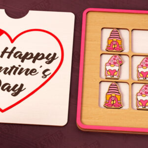 Intra απο ξύλο plywood 3mm-4mm πάχος – Ημέρα του Αγίου Βαλεντίνου Tic Tac Toe | Επιτραπέζιο παιχνίδι Δίασταση  20x20 cm INTRAFABR-110838170