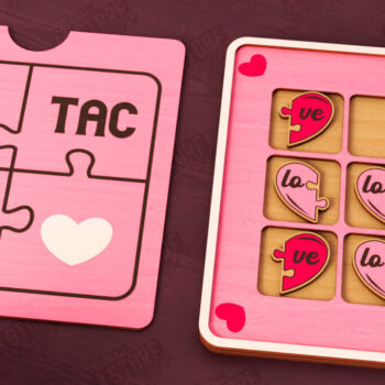 Intra απο ξύλο plywood 3mm-4mm πάχος – Πακέτο Tic Tac Toe για την Ημέρα του Αγίου Βαλεντίνου | CNC Δίασταση  20x20 cm INTRAFABR-110839138 - Image 7