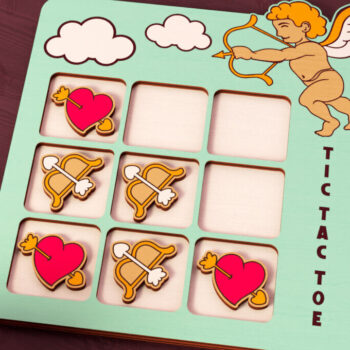 Intra απο ξύλο plywood 3mm-4mm πάχος – Πακέτο Tic Tac Toe για την Ημέρα του Αγίου Βαλεντίνου | CNC Δίασταση  20x20 cm INTRAFABR-110839138 - Image 10